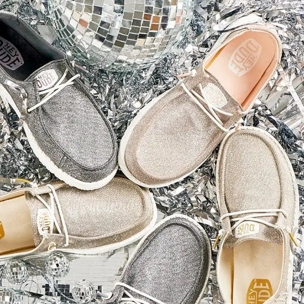 Metallic Sparkle Slip-On Shoes for Women - original main gallery photo