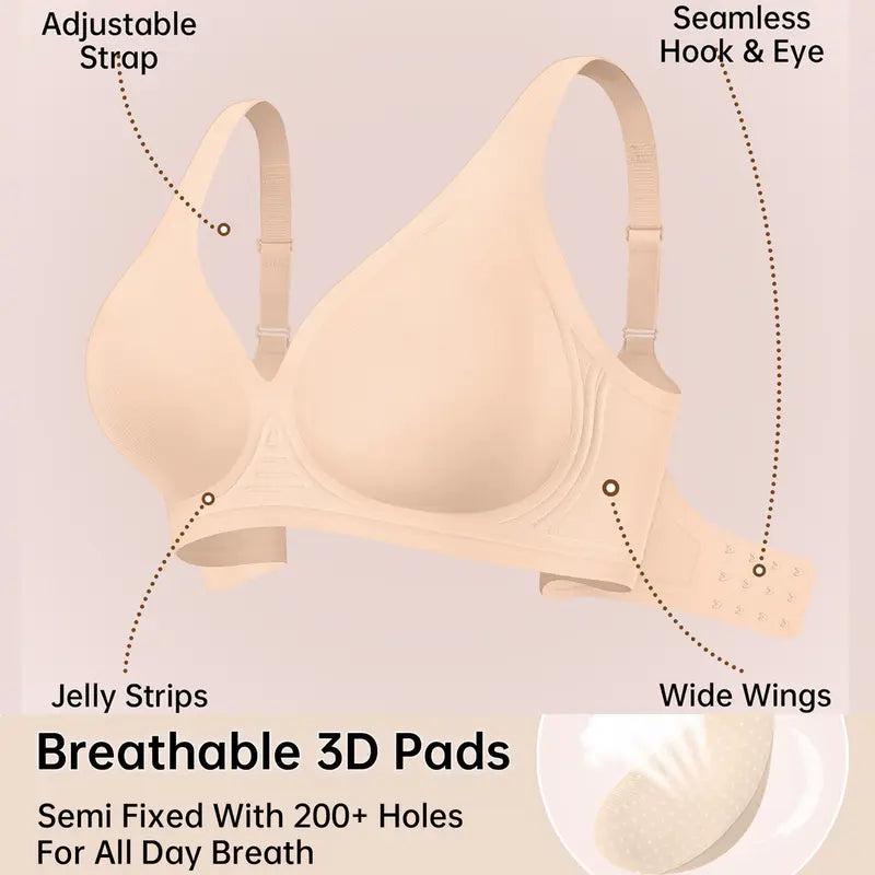 Wireless Deep V Seamless Bra with Fixed Padding - original gallery 5