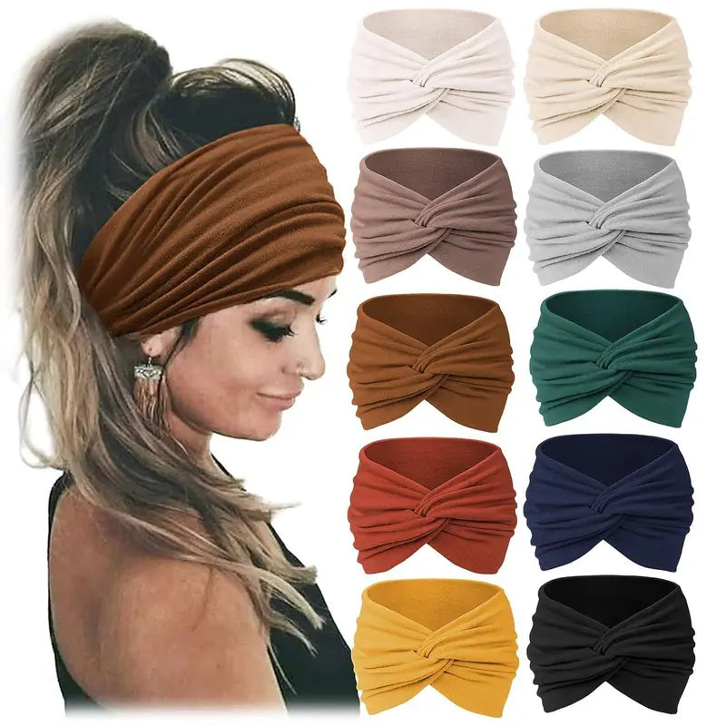 Ten Color Twist Front Headband Packs — 10 colors(C)