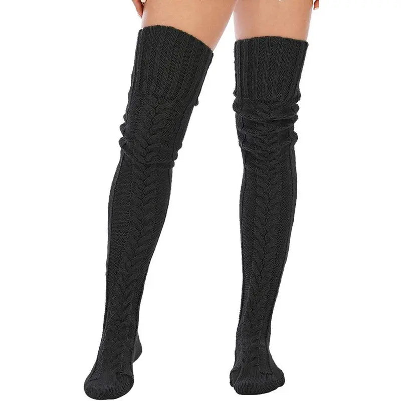 Cable-Knit Thigh-High Socks — Two Pairs - source design and use details