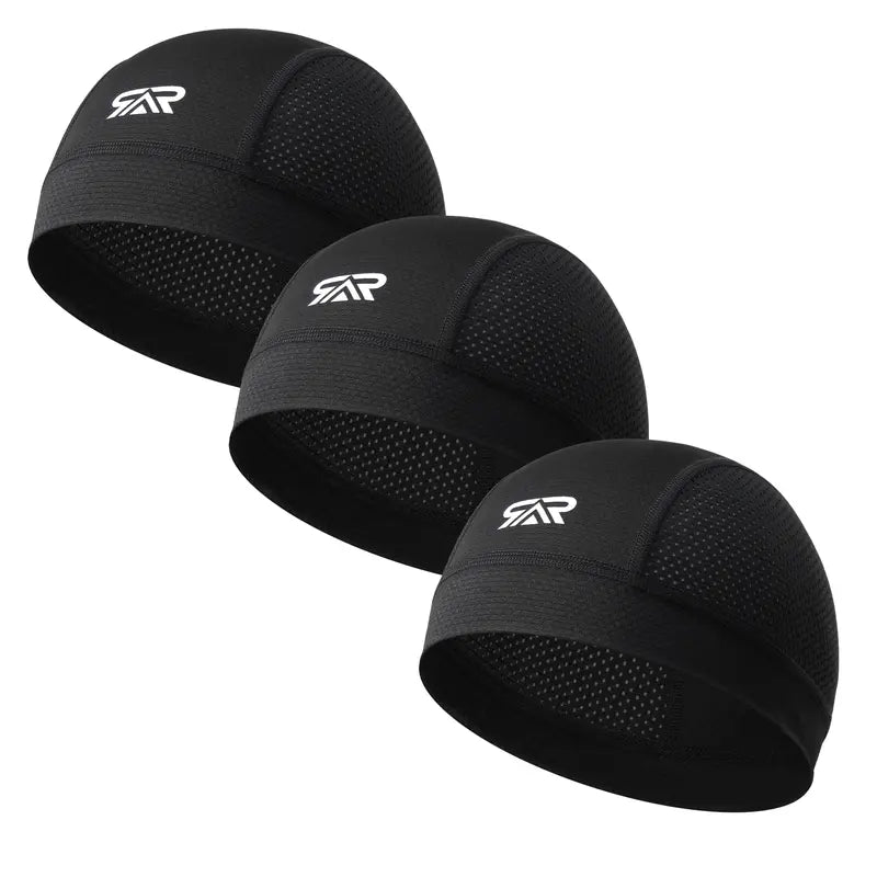 LongLong Mesh Skull Cap Packs — 3 Black