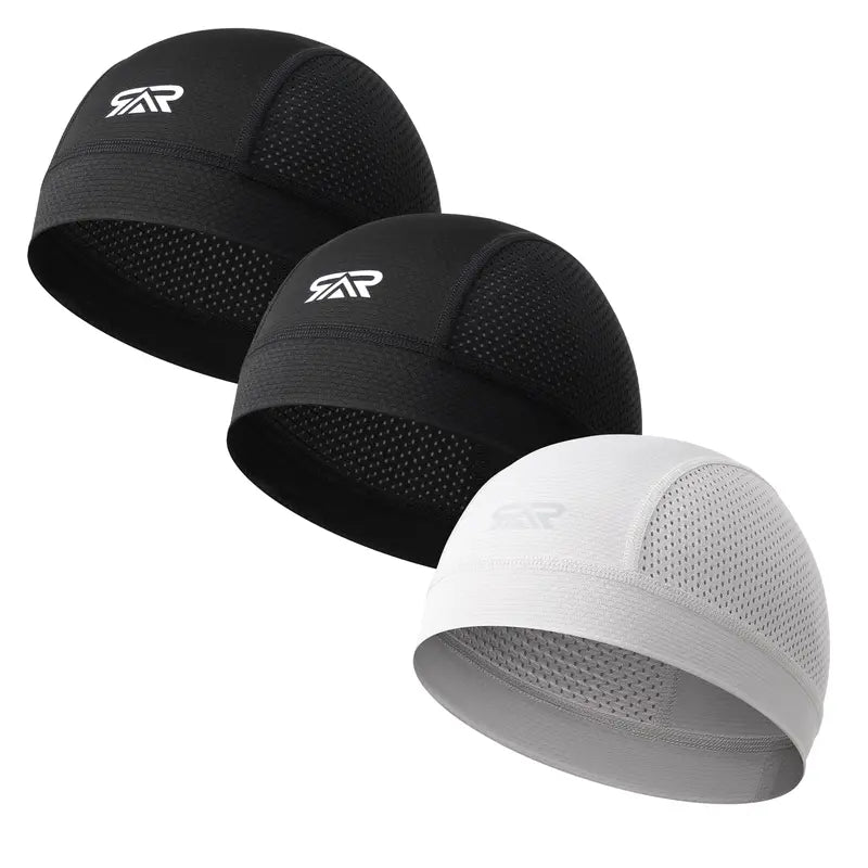 LongLong Mesh Skull Cap Packs — 2 Black+1 Grey