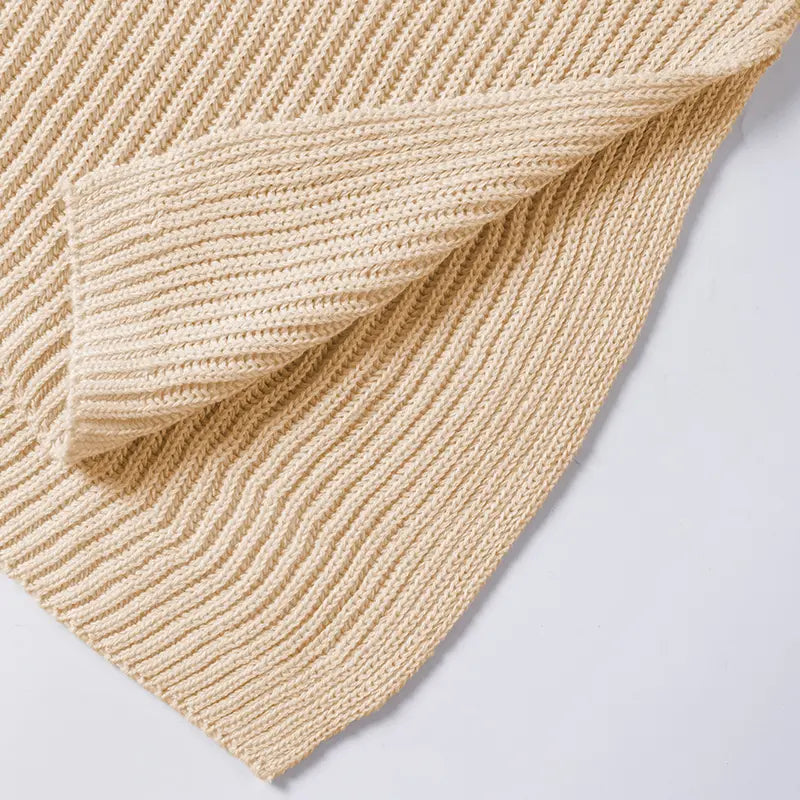 Oversized Short-Sleeve Knit Top with Split Hem - original gallery 8