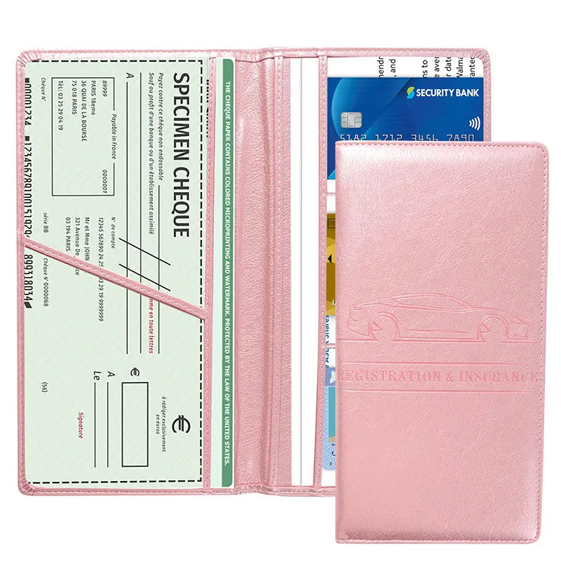 PU Vehicle Document Wallet with Magnetic Closure