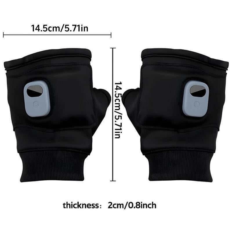 Rechargeable Fingerless Heated Gloves — One Pair - black