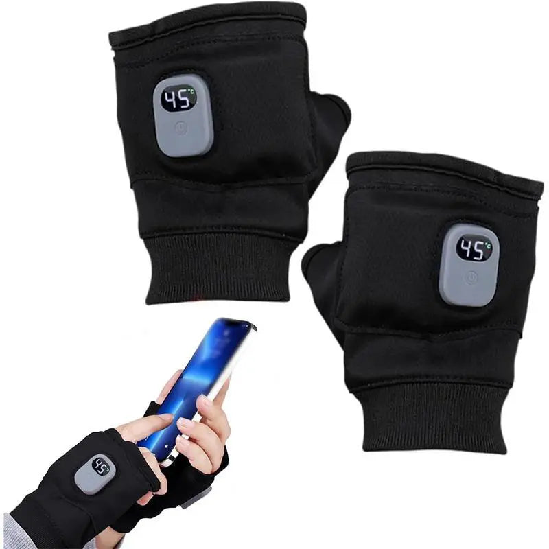 Rechargeable Fingerless Heated Gloves — One Pair - source design and use details