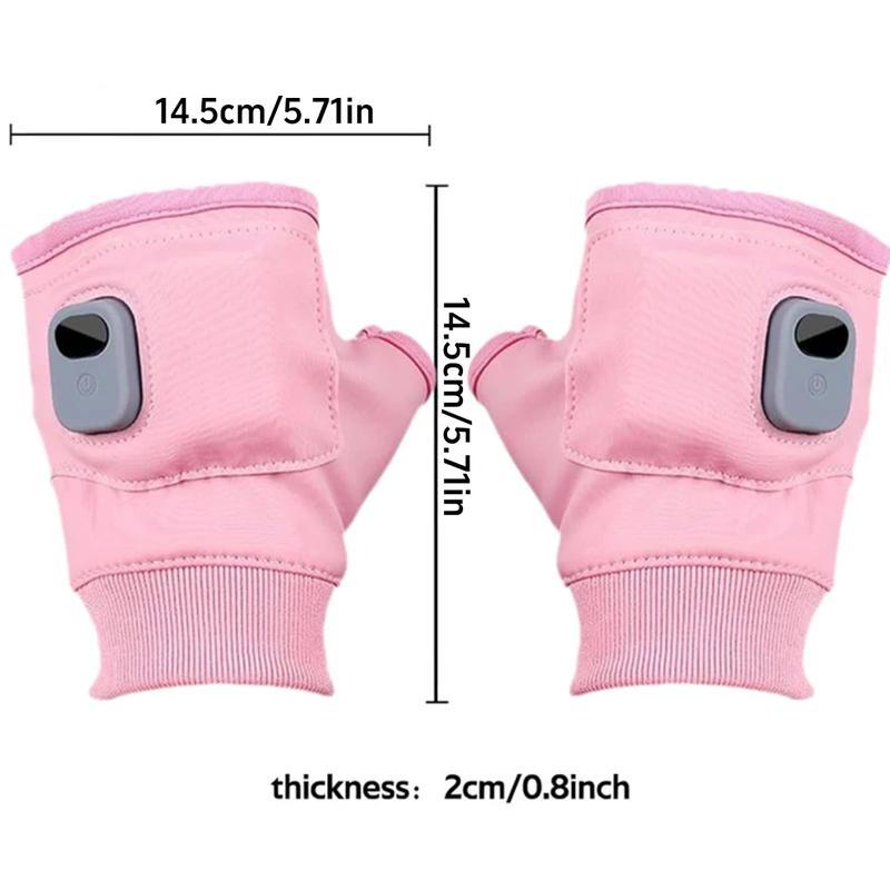 Rechargeable Fingerless Heated Gloves — One Pair - pink