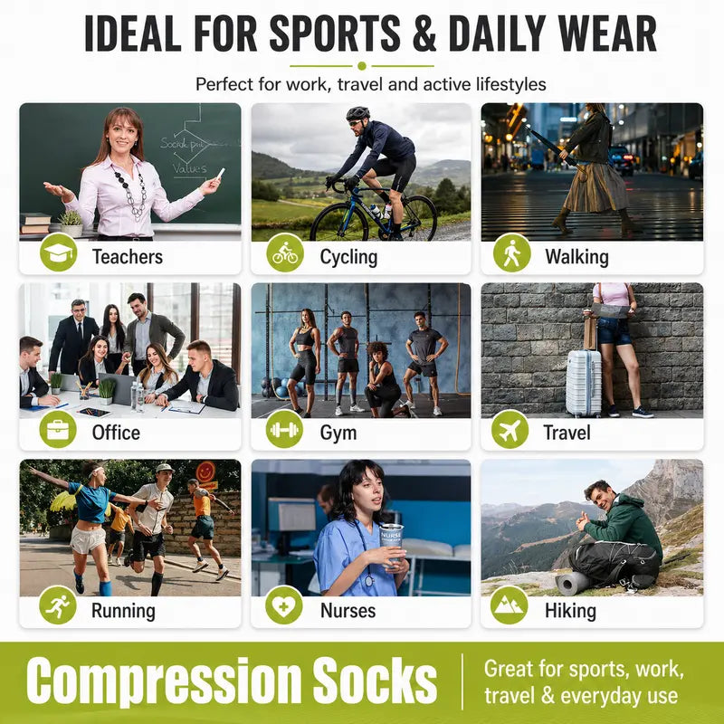 Four-Pair Assorted Knee-High Sports Socks - source design and use details