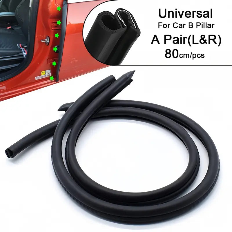YXCY Rubber B-Pillar Door Seal Strips — 2 Pieces, 1.6 m