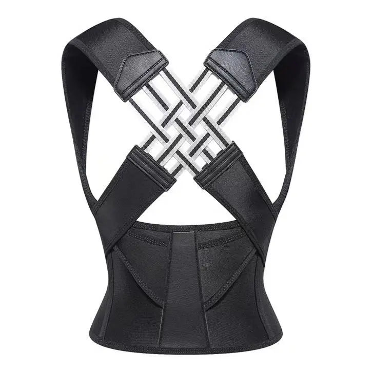 Adjustable Black Back and Shoulder Support Wrap - source design and use details
