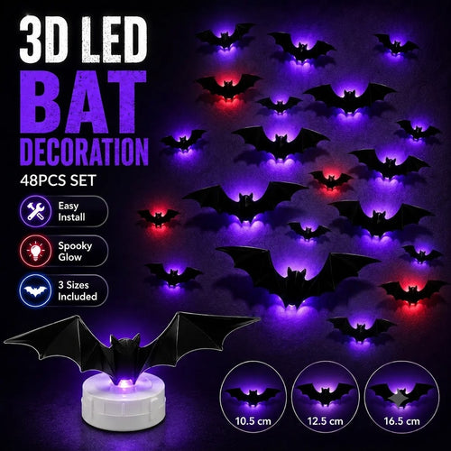 Transform Any Wall with Glowing 3D Bat Lights