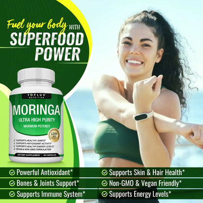 Revitalize Your Body with 1200mg Premium Moringa Capsules Superfood