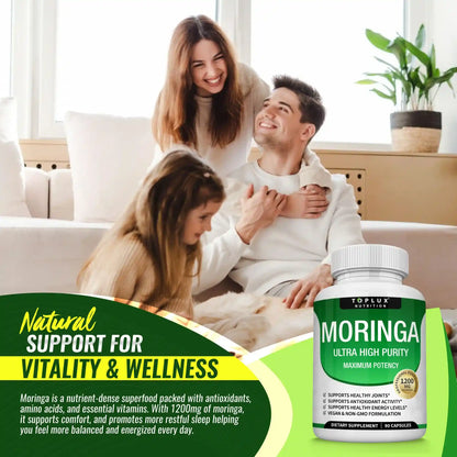 Revitalize Your Body with 1200mg Premium Moringa Capsules Superfood