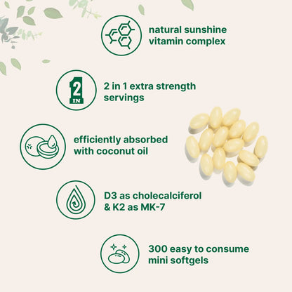 Maximize Calcium Absorption with Premium Vitamin D3 + K2 Softgels
