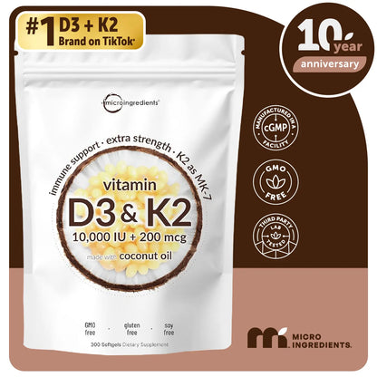 Maximize Calcium Absorption with Premium Vitamin D3 + K2 Softgels