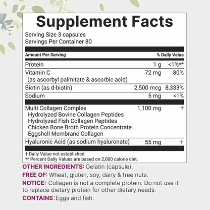 Youthful Skin & Joints: Premium Multi Collagen Complex Capsules