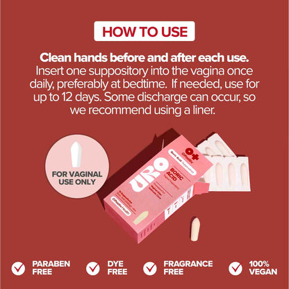 Fast Relief & 24-Hour Odor Control Boric Acid Vaginal Suppositories