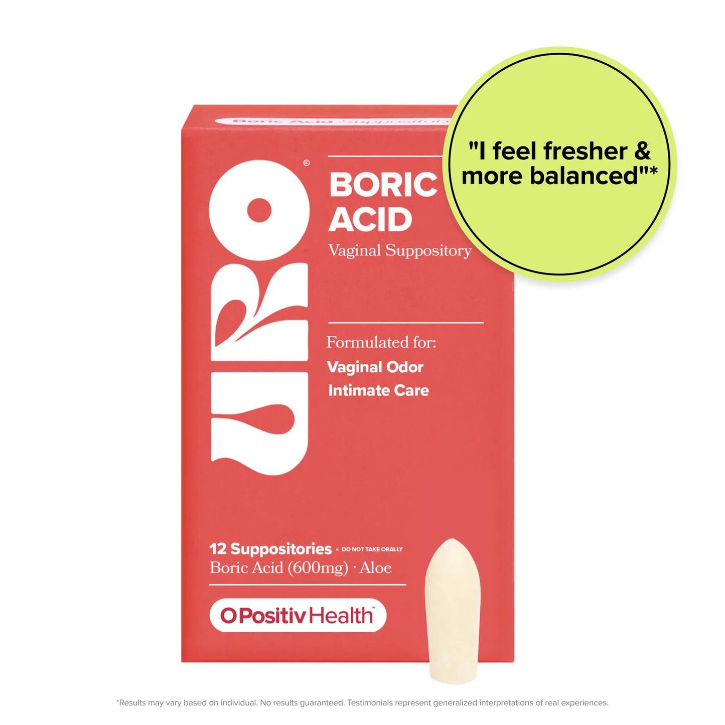Fast Relief & 24-Hour Odor Control Boric Acid Vaginal Suppositories
