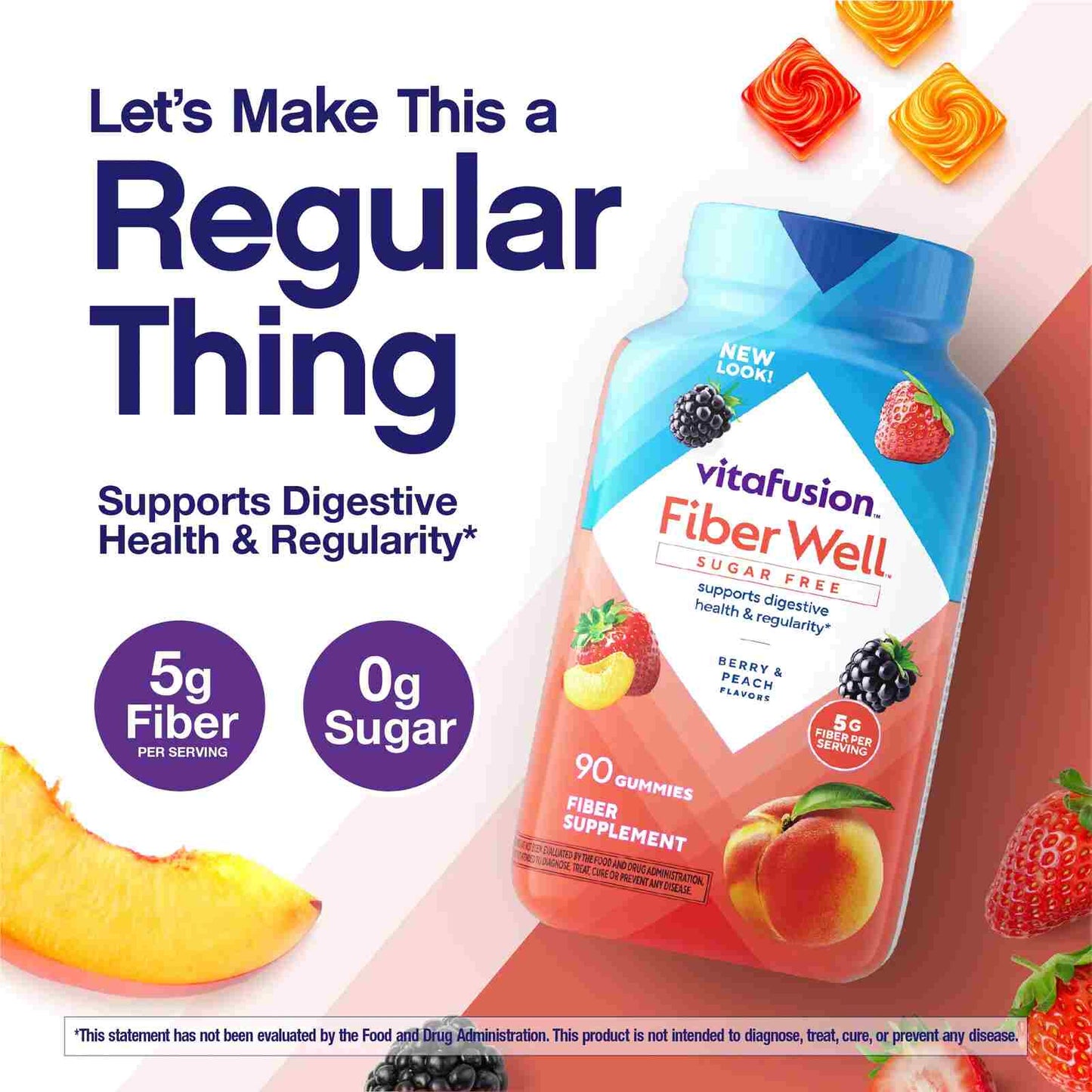 Premium Sugar-Free Fiber Gummies for Daily Digestive Support