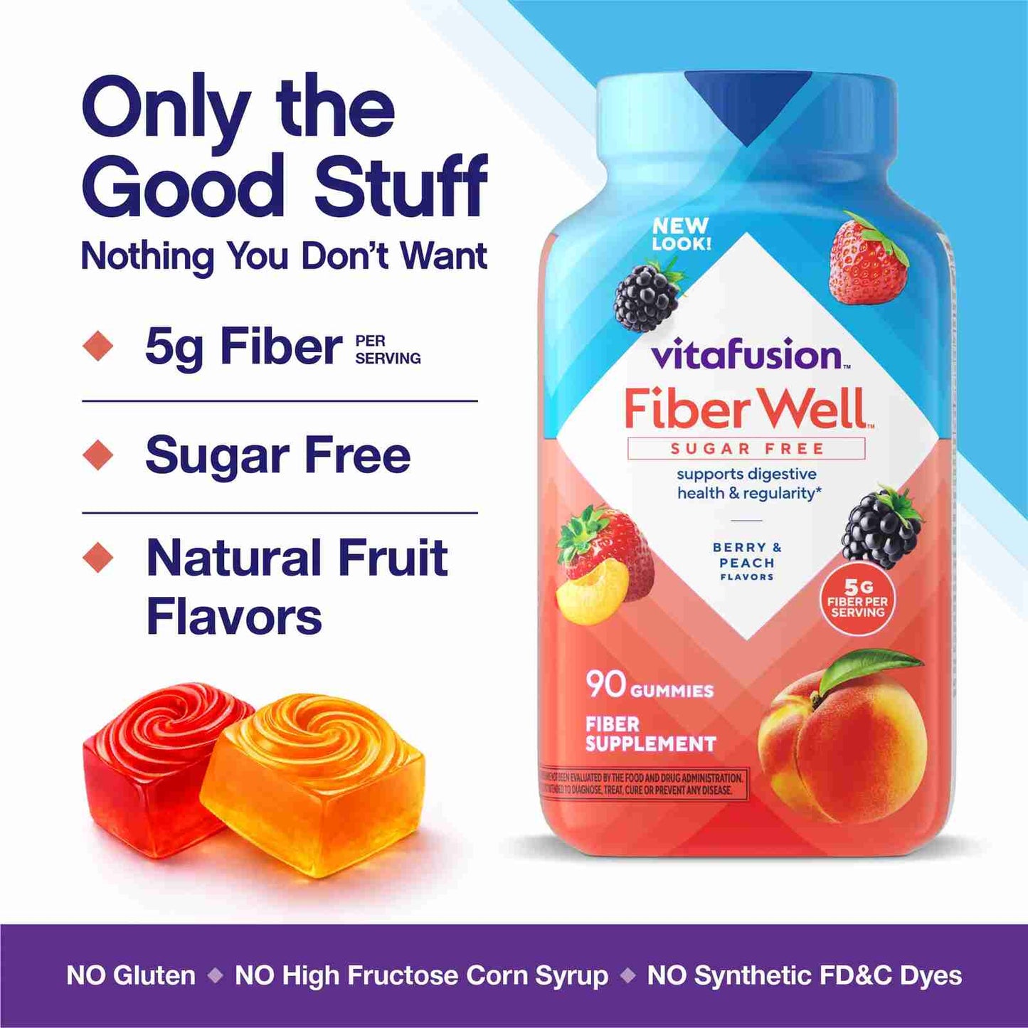 Premium Sugar-Free Fiber Gummies for Daily Digestive Support