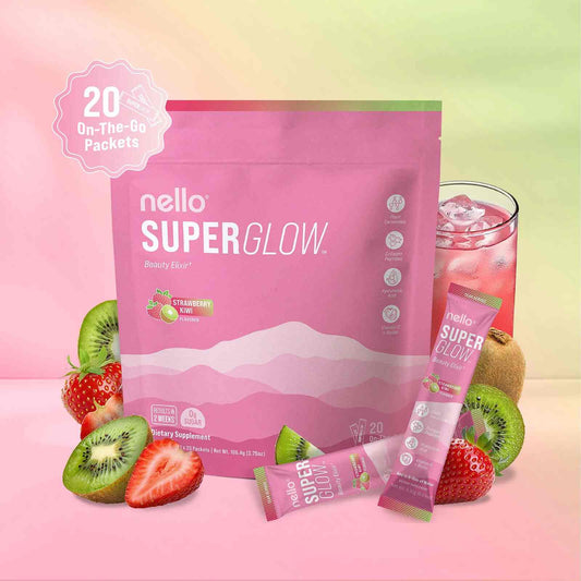 Superglow Skin & Hair Drink Mix – Collagen, Biotin & Ceramosides Powder Packets