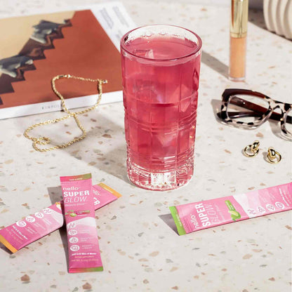 Superglow Skin & Hair Drink Mix – Collagen, Biotin & Ceramosides Powder Packets