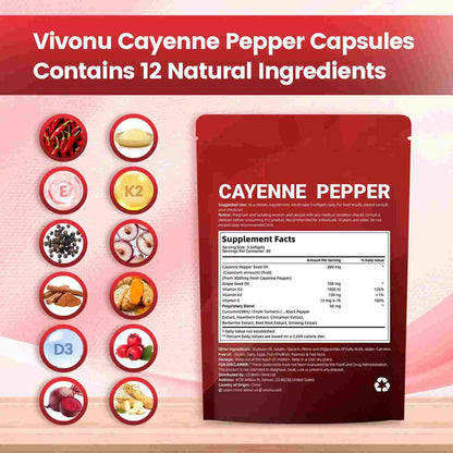 Cayenne Pepper Softgels for Leg Vein, Heart & Circulation Health
