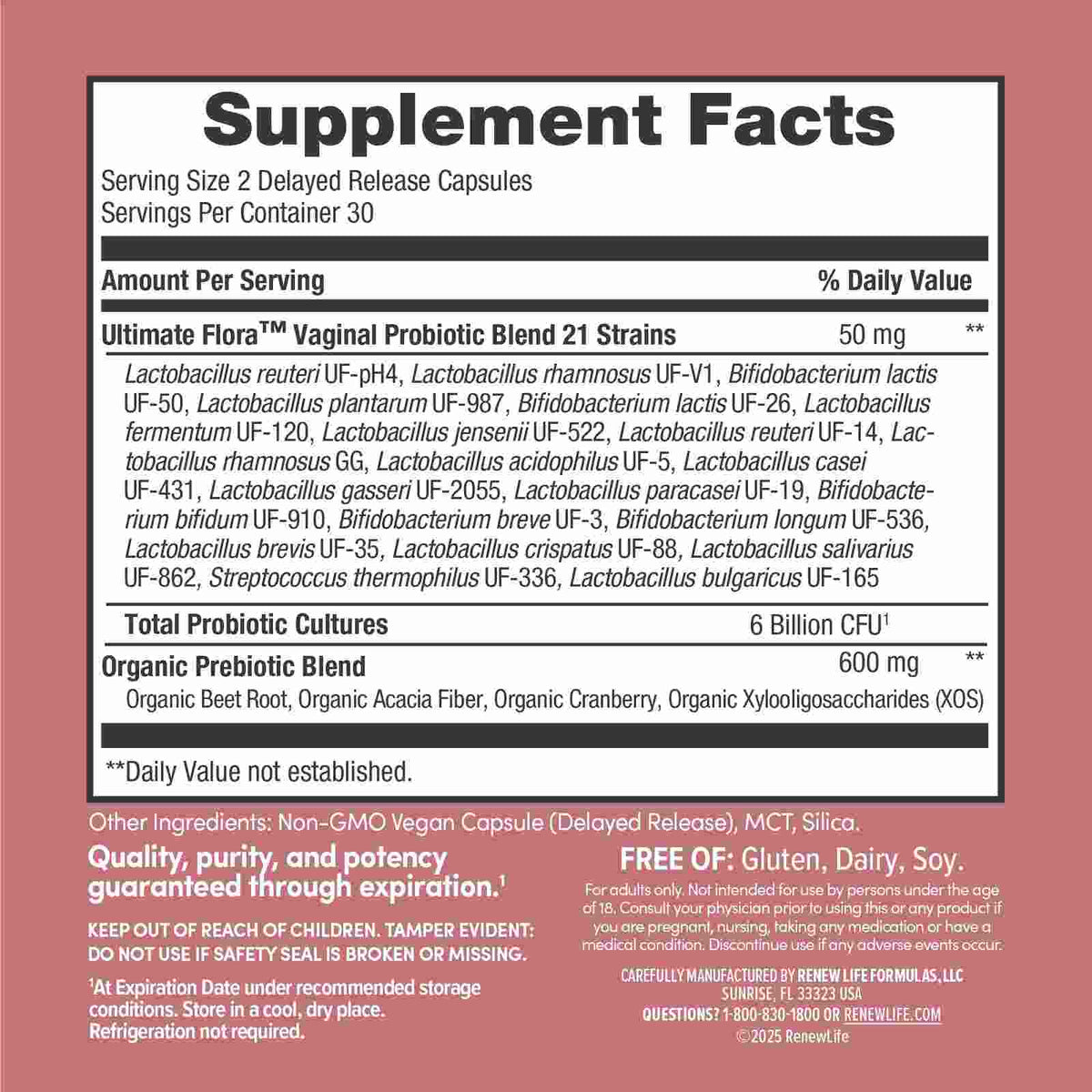 Feminine pH Balance Probiotic Capsules