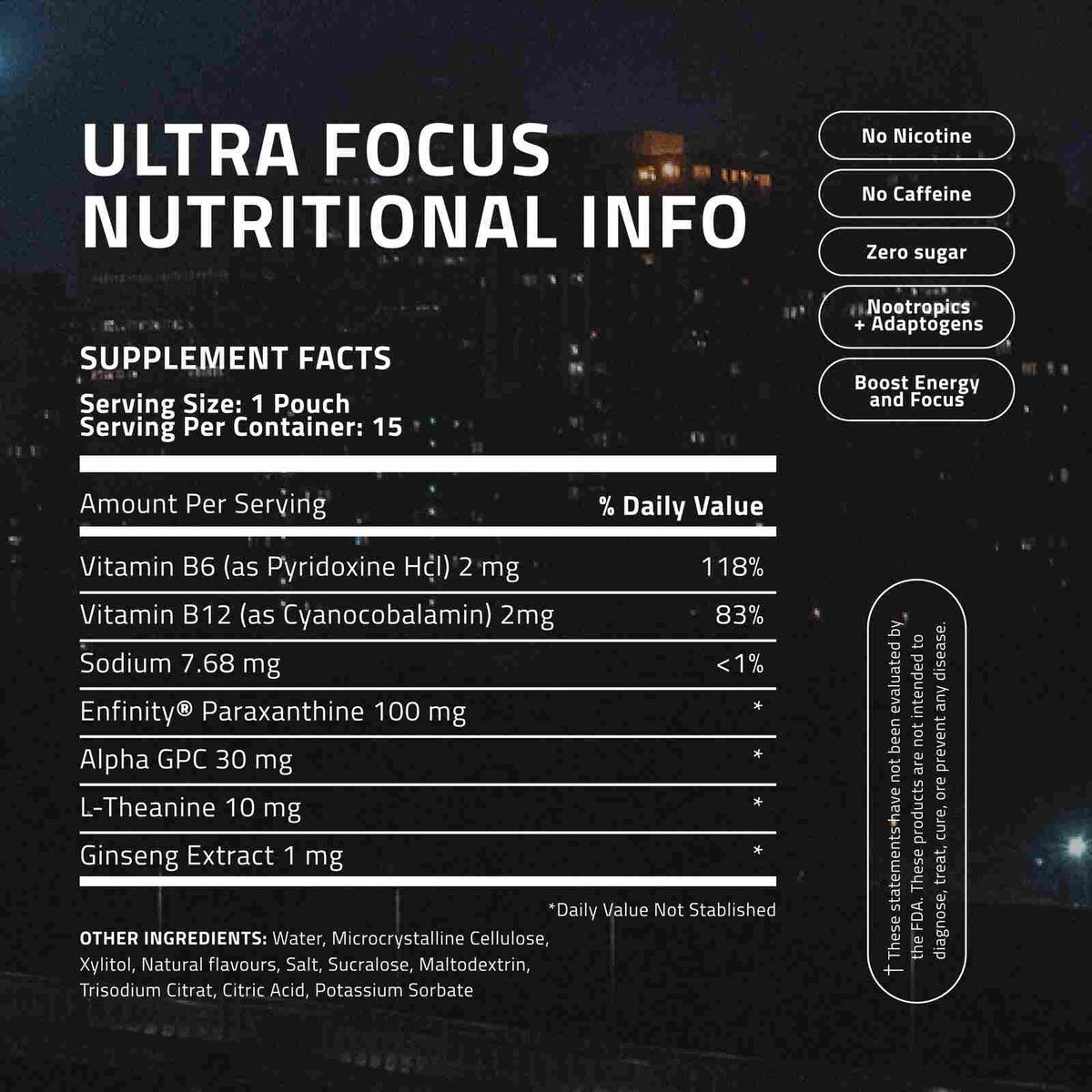 Nicotine-Free Focus Energy Pouches