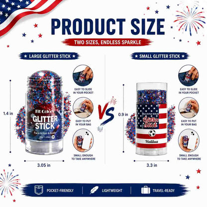 Instant Red, White & Blue Patriotic Glitter Stick