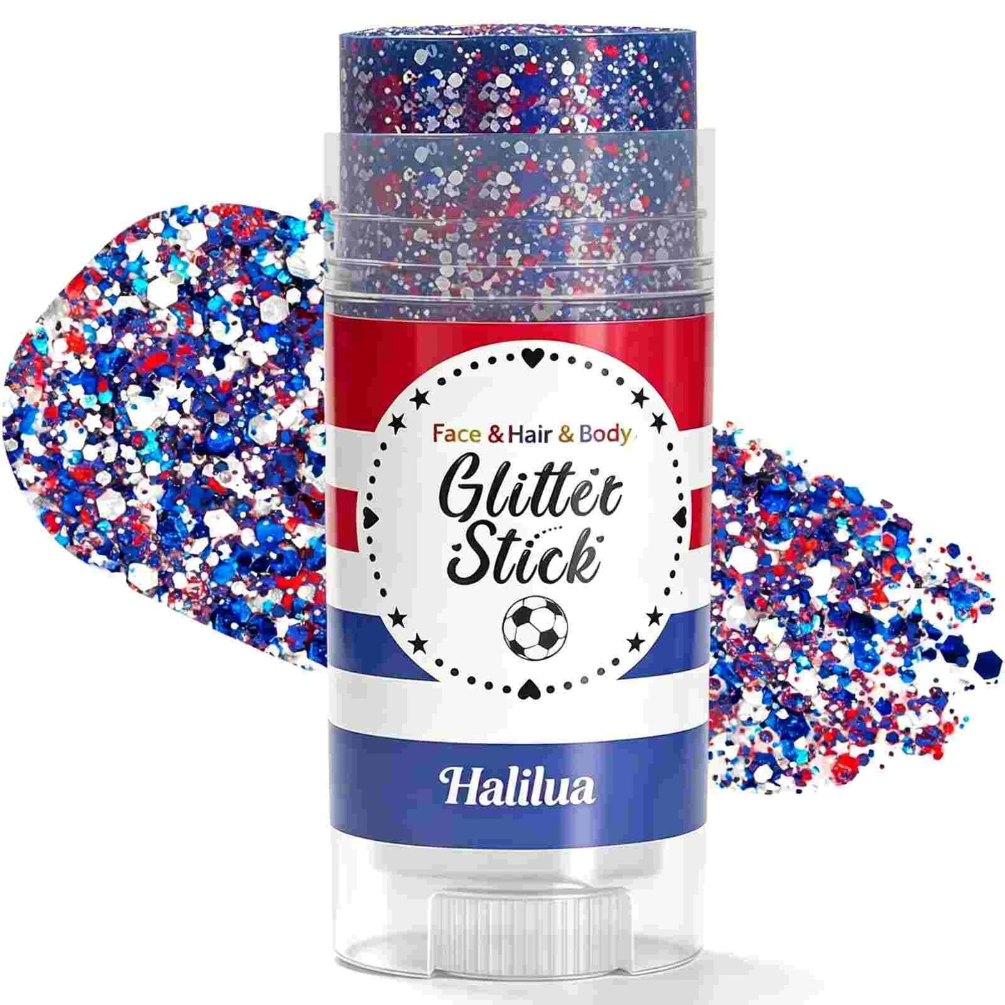 Instant Red, White & Blue Patriotic Glitter Stick