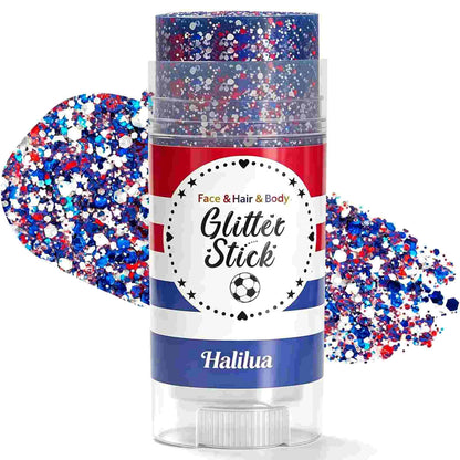 Instant Red, White & Blue Patriotic Glitter Stick