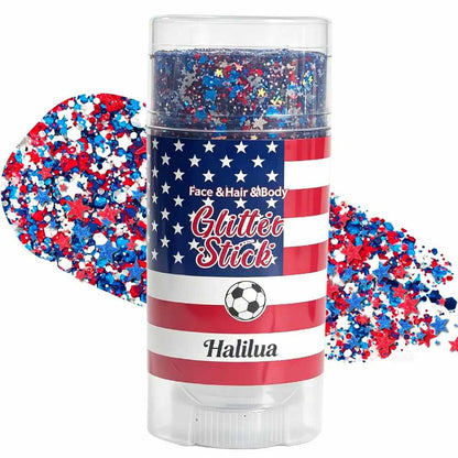 Instant Red, White & Blue Patriotic Glitter Stick
