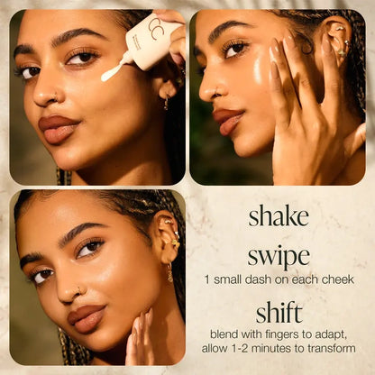 CC color-correcting tinted serum + creaseless SPF 30 mineral setting powder