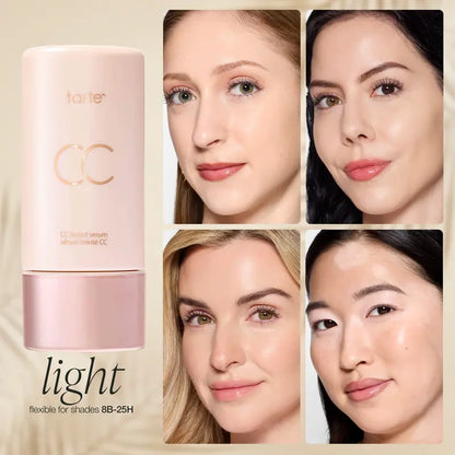 CC color-correcting tinted serum + creaseless SPF 30 mineral setting powder