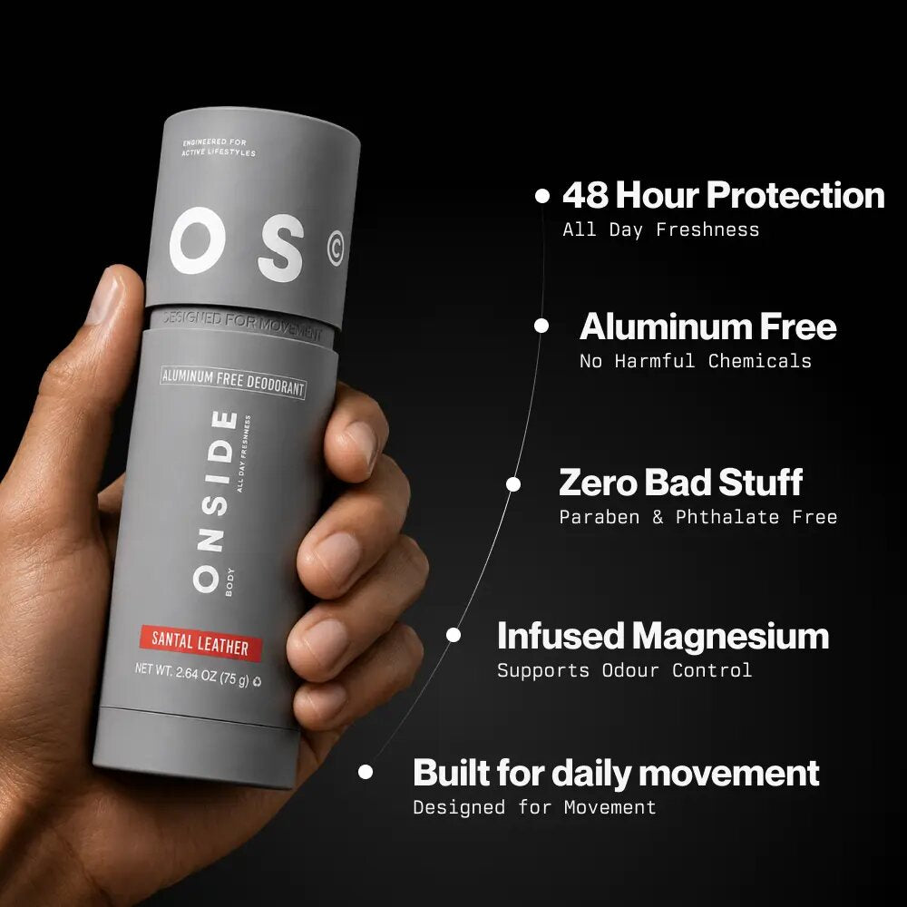 48H Athlete-Grade Protection: Santal Leather Deodorant