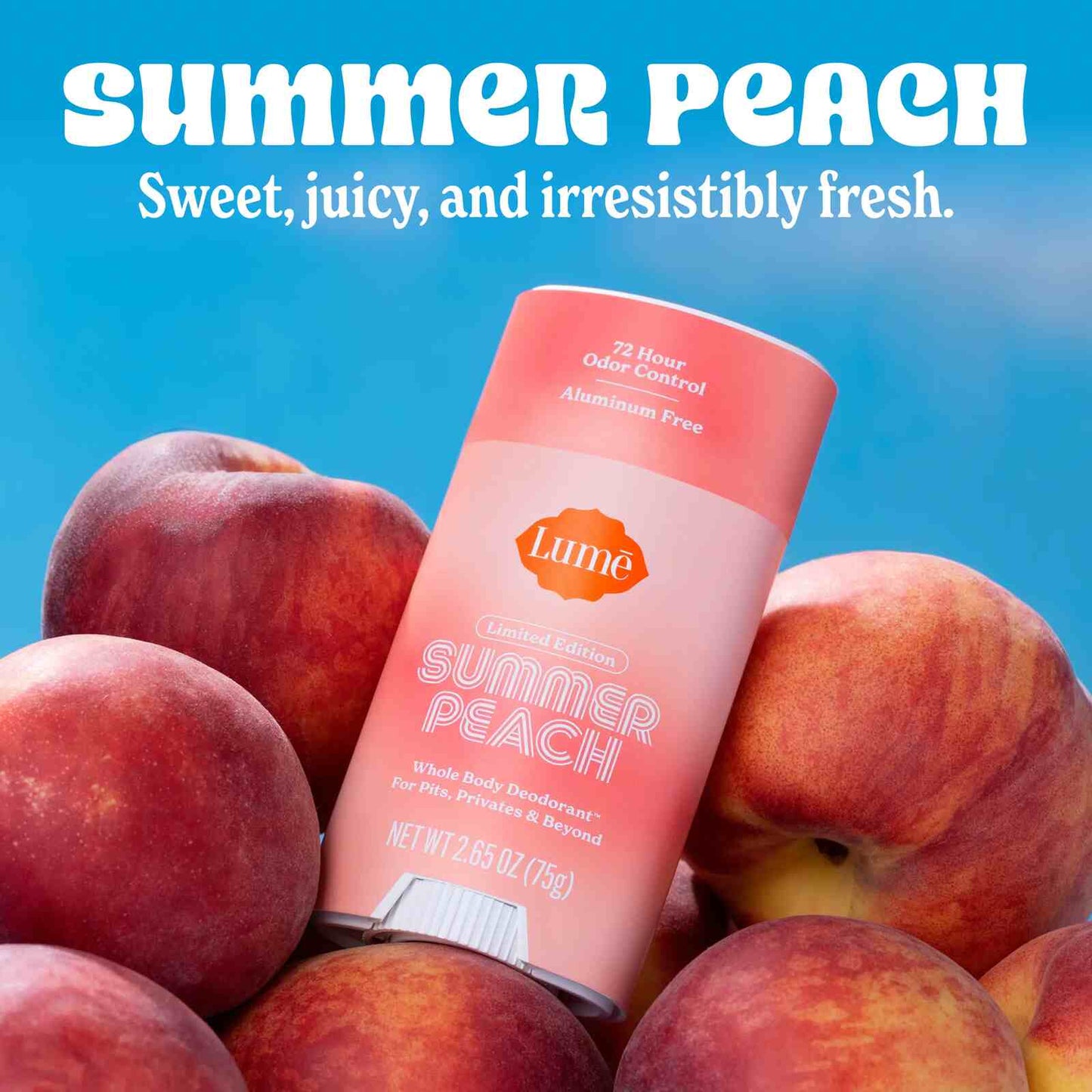 72-Hour Whole Body Odor Control Peach Deodorant Stick
