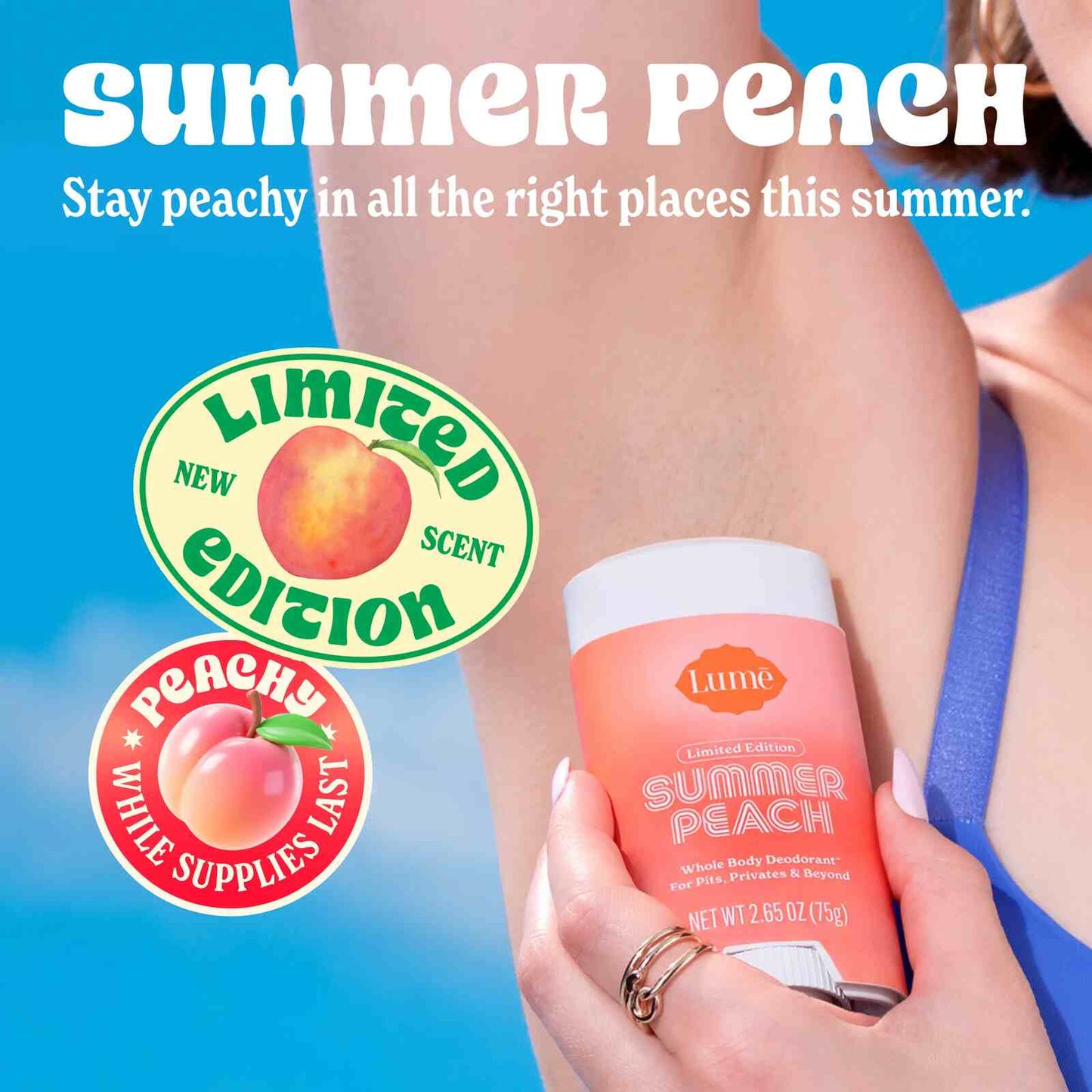 72-Hour Whole Body Odor Control Peach Deodorant Stick