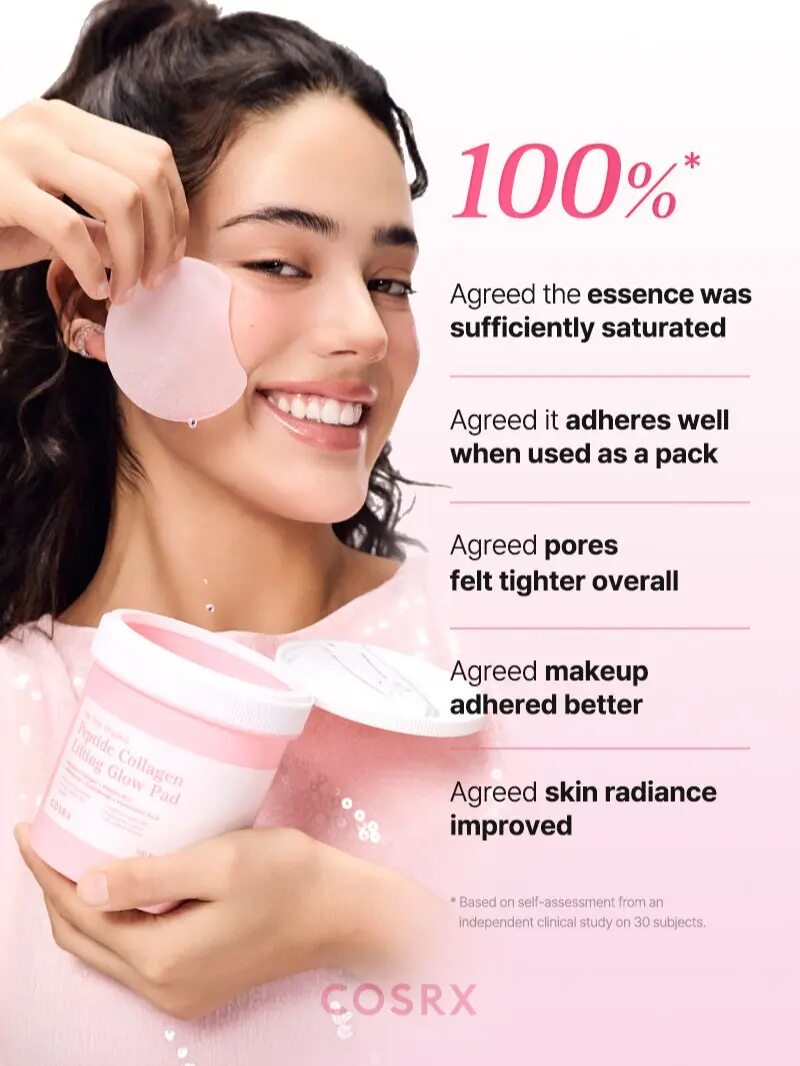 Pink Peptide Collagen Serum Pads: Lift, Firm & Instant Glow