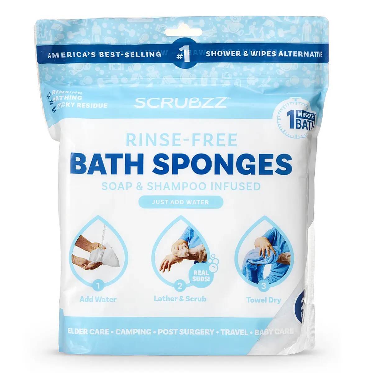 [BUY 2 GET 1 FREE] Rinse-Free Bathing Wipes