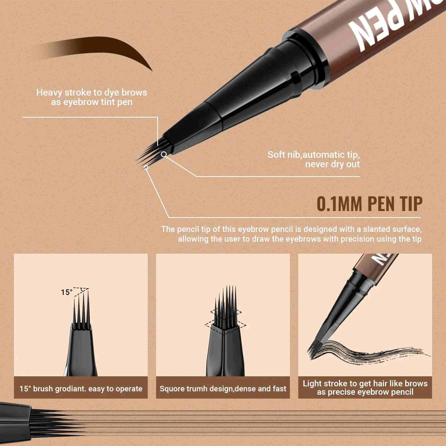 [BUY 1 GET 1 FREE] Waterproof Dual-Ended Microblading Brow Pen