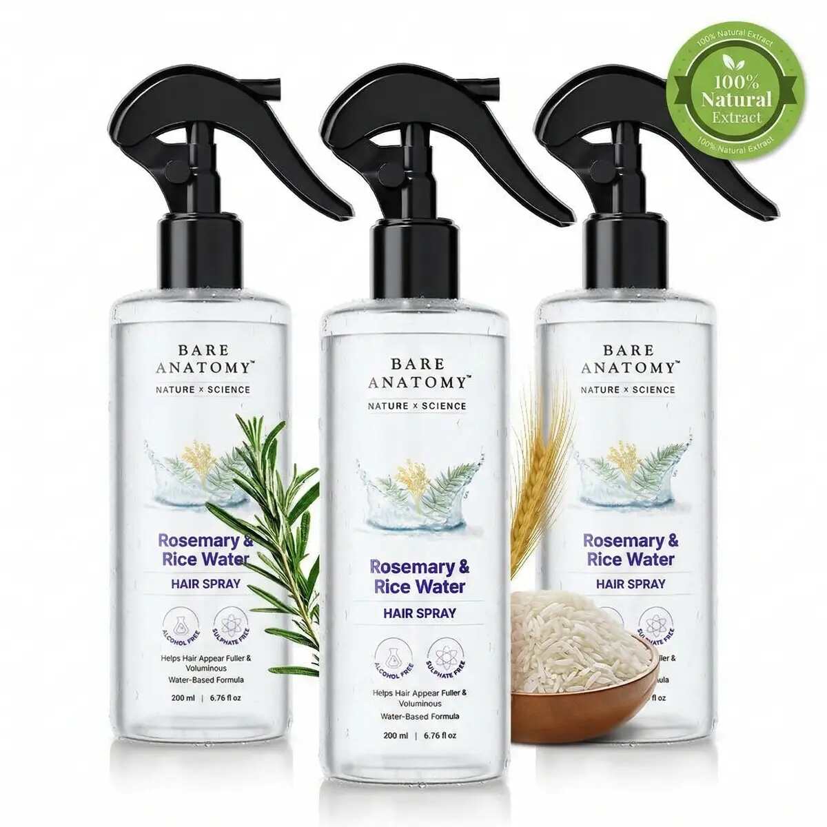 Rosemary Rice Water Hair Nourishing Spray 3-Pack