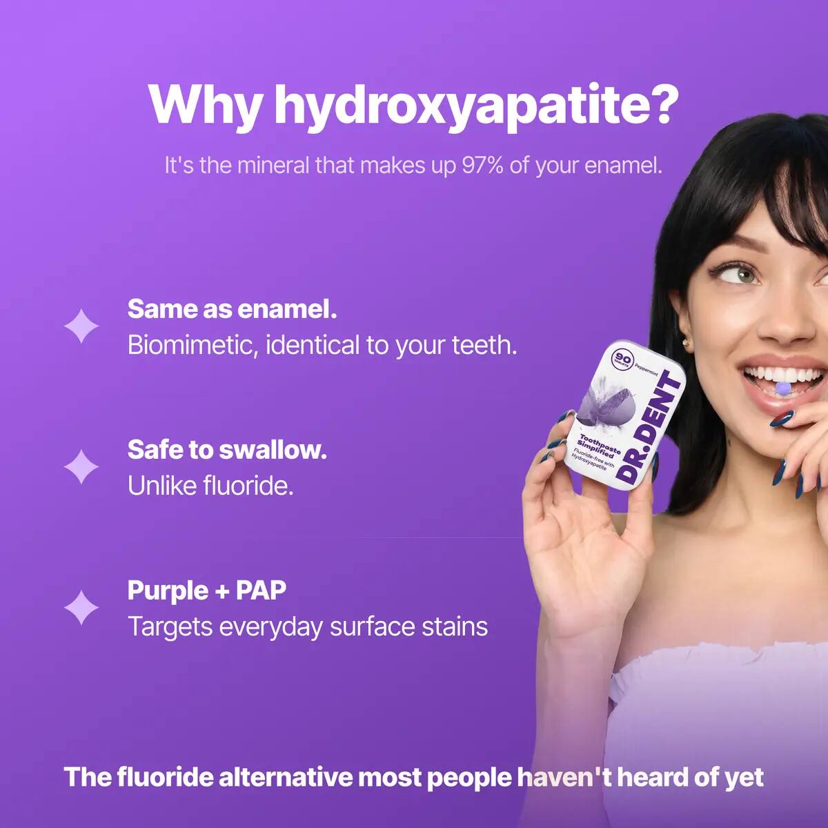 Purple Tone-Correcting Hydroxyapatite Toothpaste Tablets