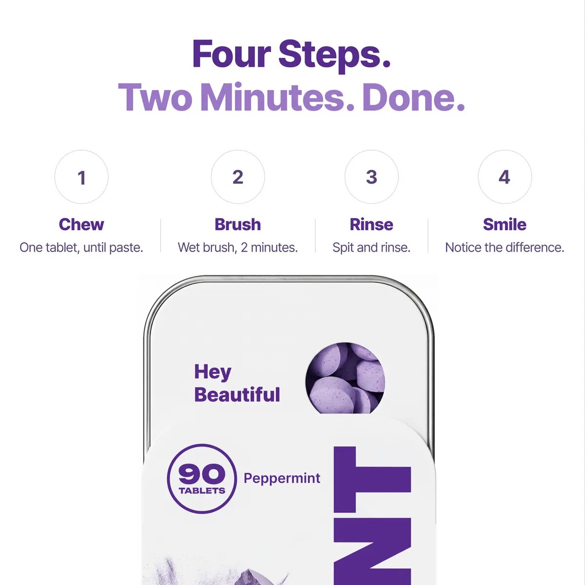 Purple Tone-Correcting Hydroxyapatite Toothpaste Tablets