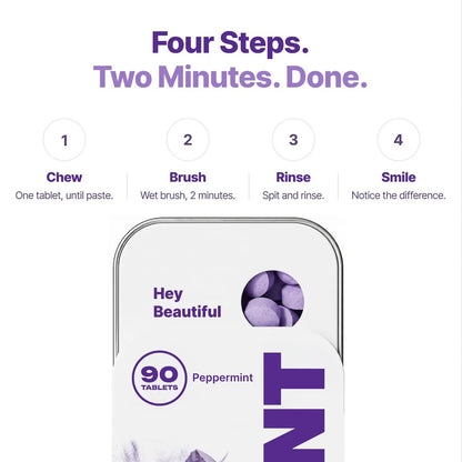 Purple Tone-Correcting Hydroxyapatite Toothpaste Tablets