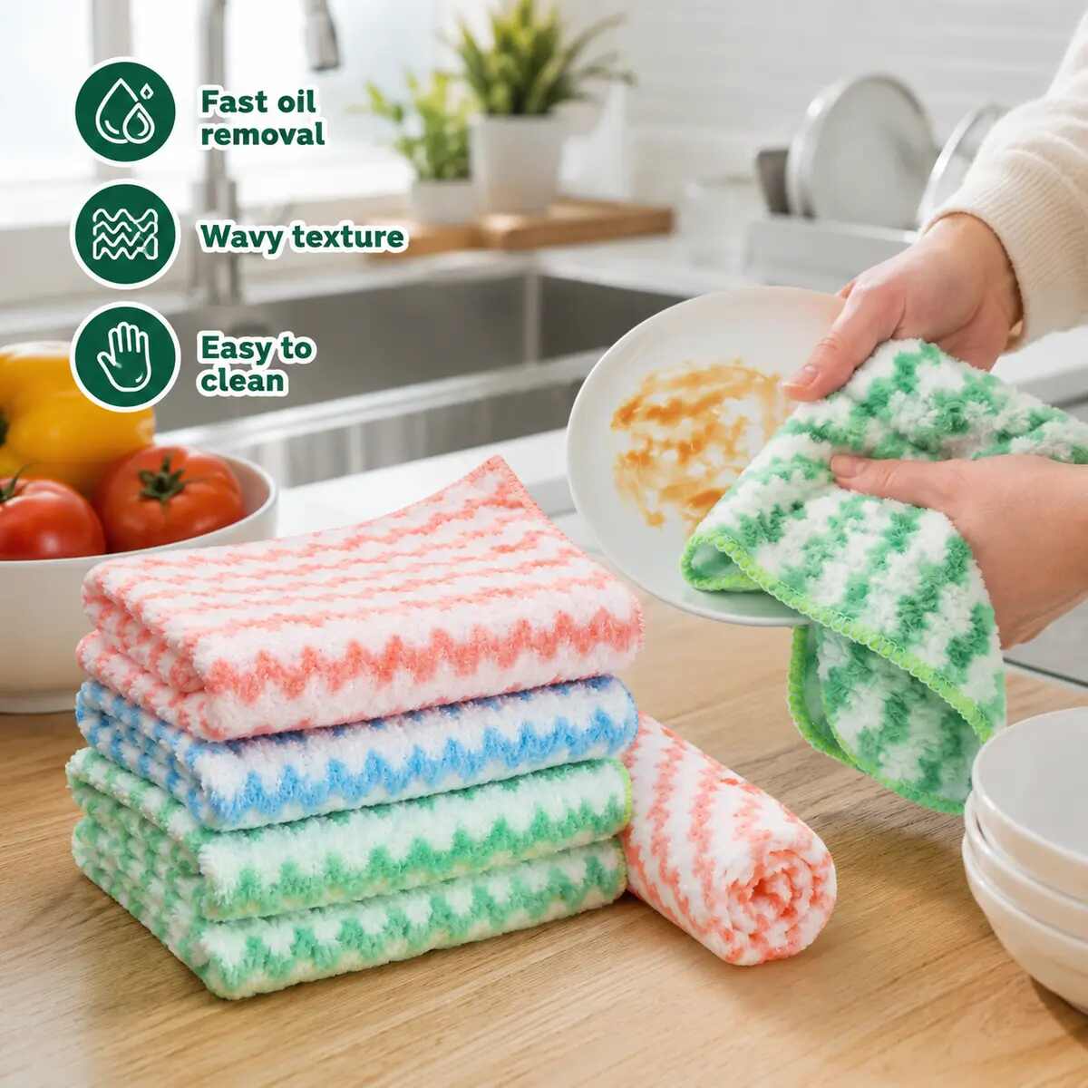 Single-Color Microfiber Cleaning Cloths 50-Pack