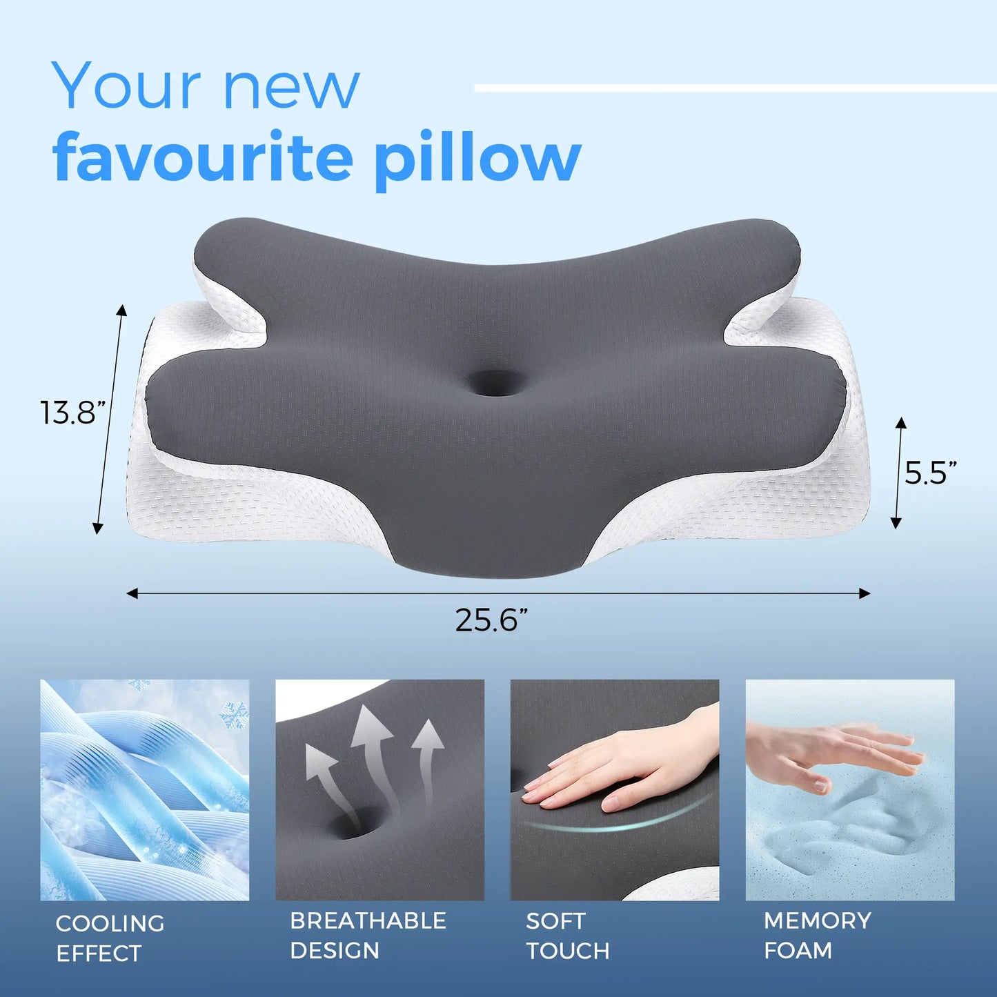Sleep Cooler, Wake Pain-Free with Adaptive Neck Support