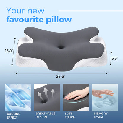 Sleep Cooler, Wake Pain-Free with Adaptive Neck Support