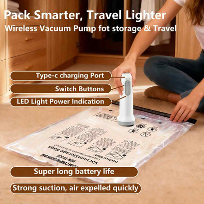 Rechargeable Travel Vacuum Compression Bags 15-Pack