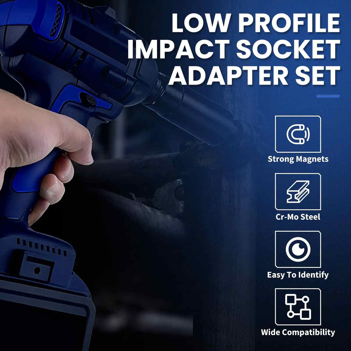 Low-Profile Impact Socket Adapter Set